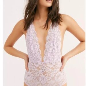 Free People x We are HAH- Comin' in HAHt Lace Bodysuit